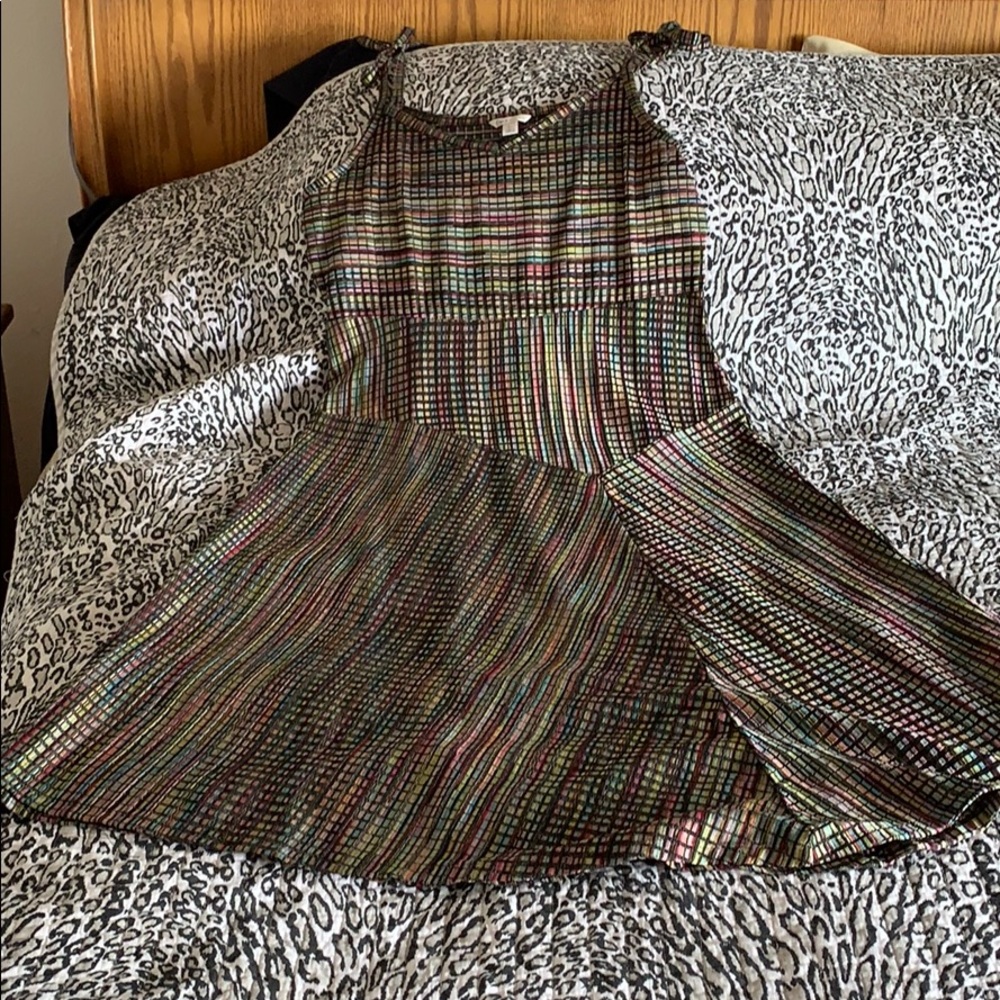 Fit n flare multi colored dress